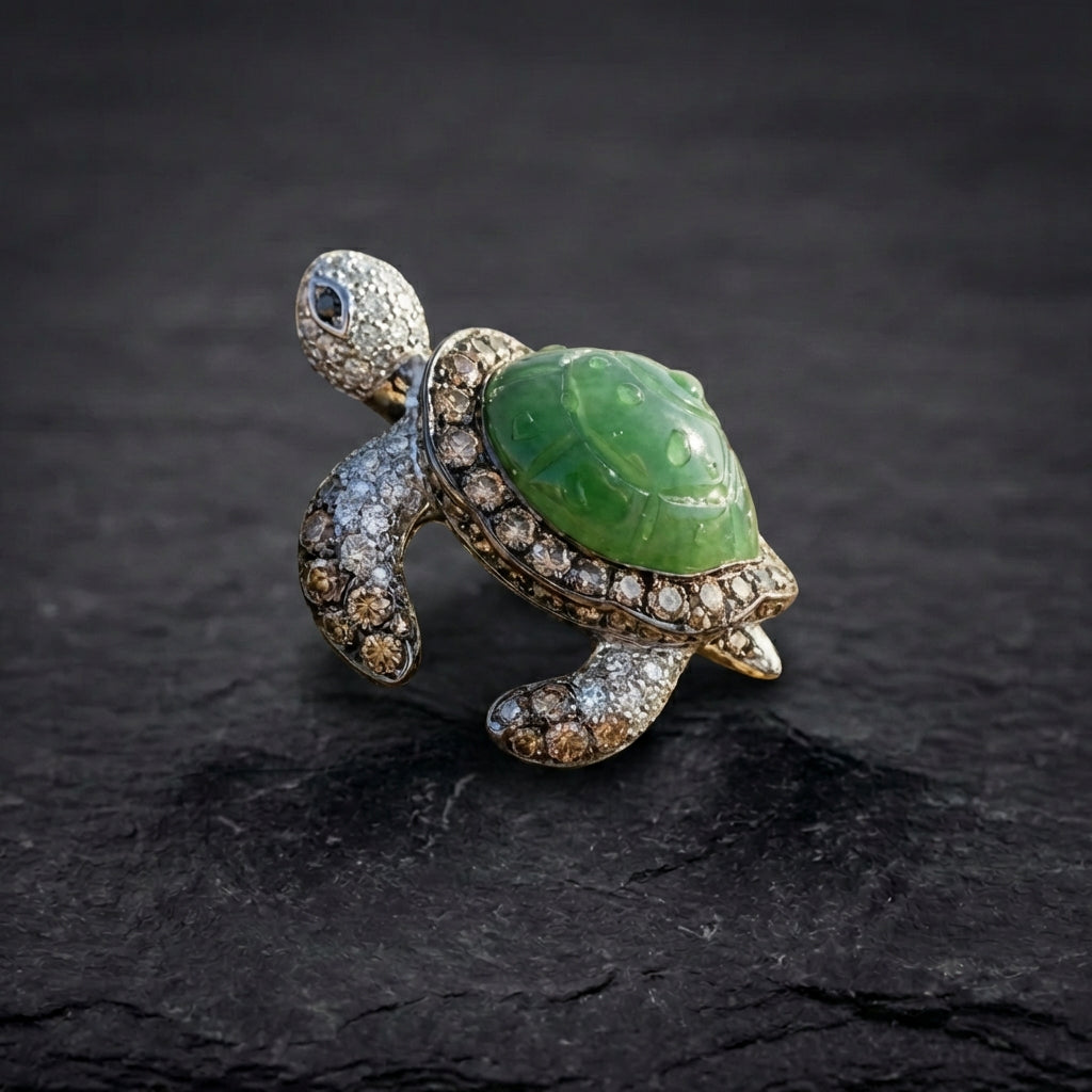 Vintage Jade Turtle Ring 03464382