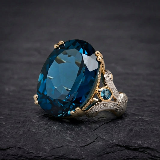 Elegant Blue Topaz Ring 05209185