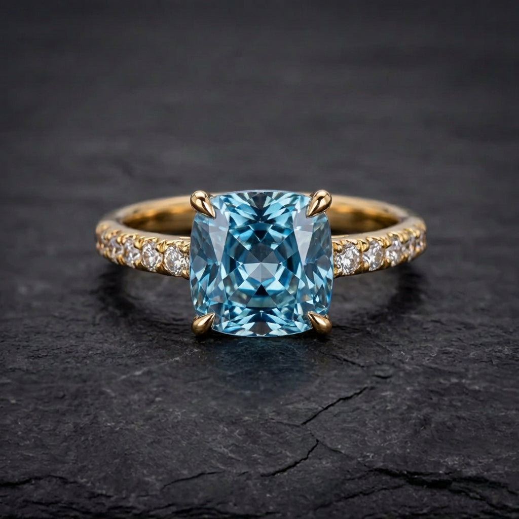 Elegant Blue Topaz Ring 78343923