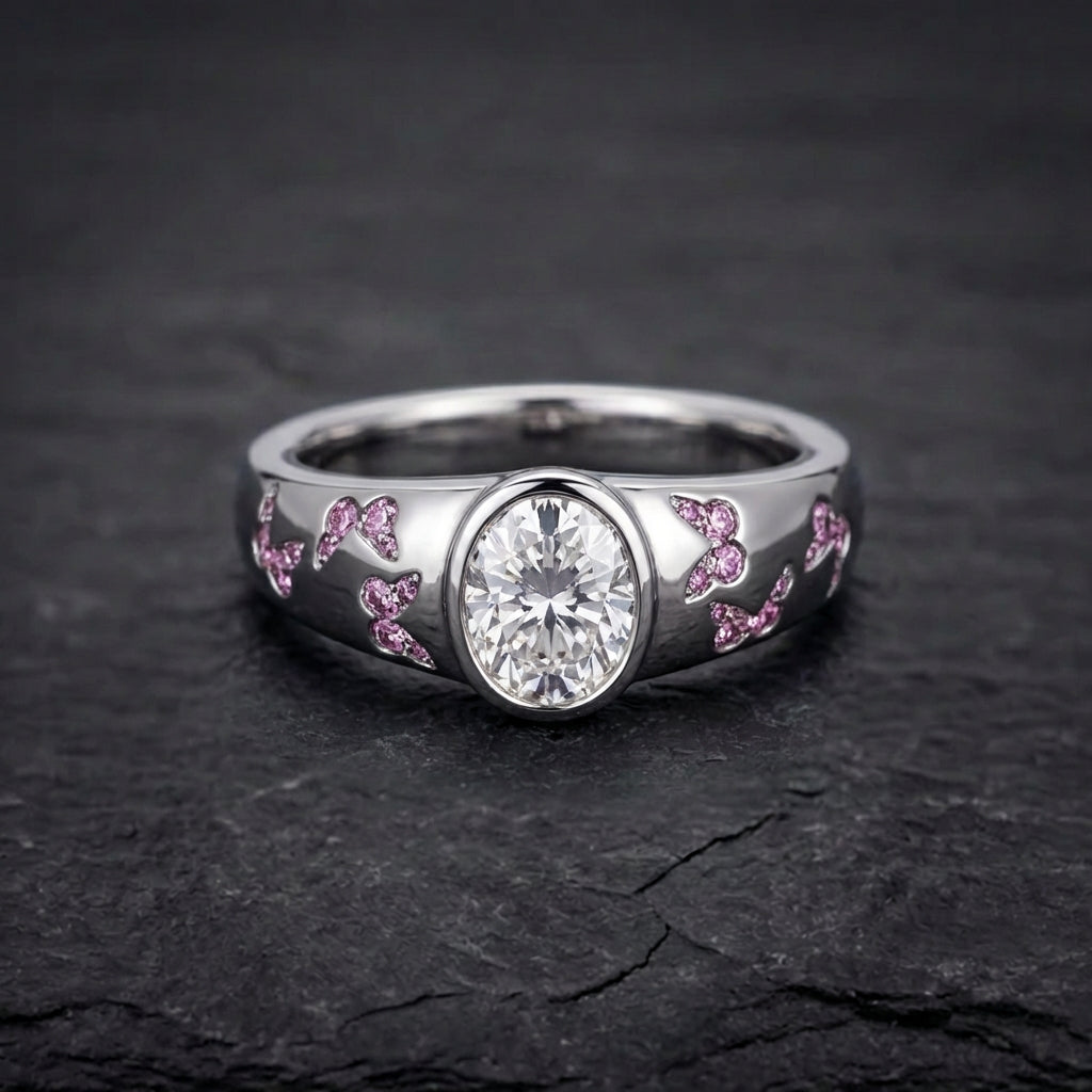 Elegant Butterfly Diamond Ring 69498925