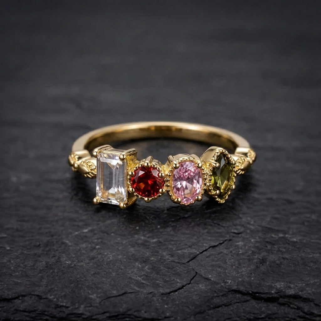 Elegant Colorful Zircon Ring 98275472