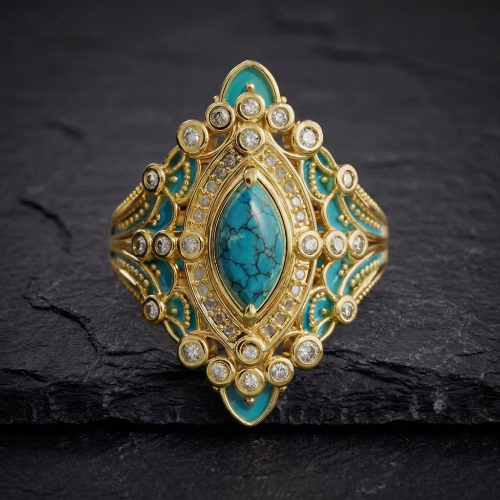 Bohemian Turquoise Statement Ring 36739833