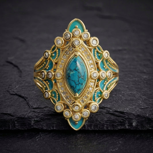 Bohemian Turquoise Statement Ring 36739833