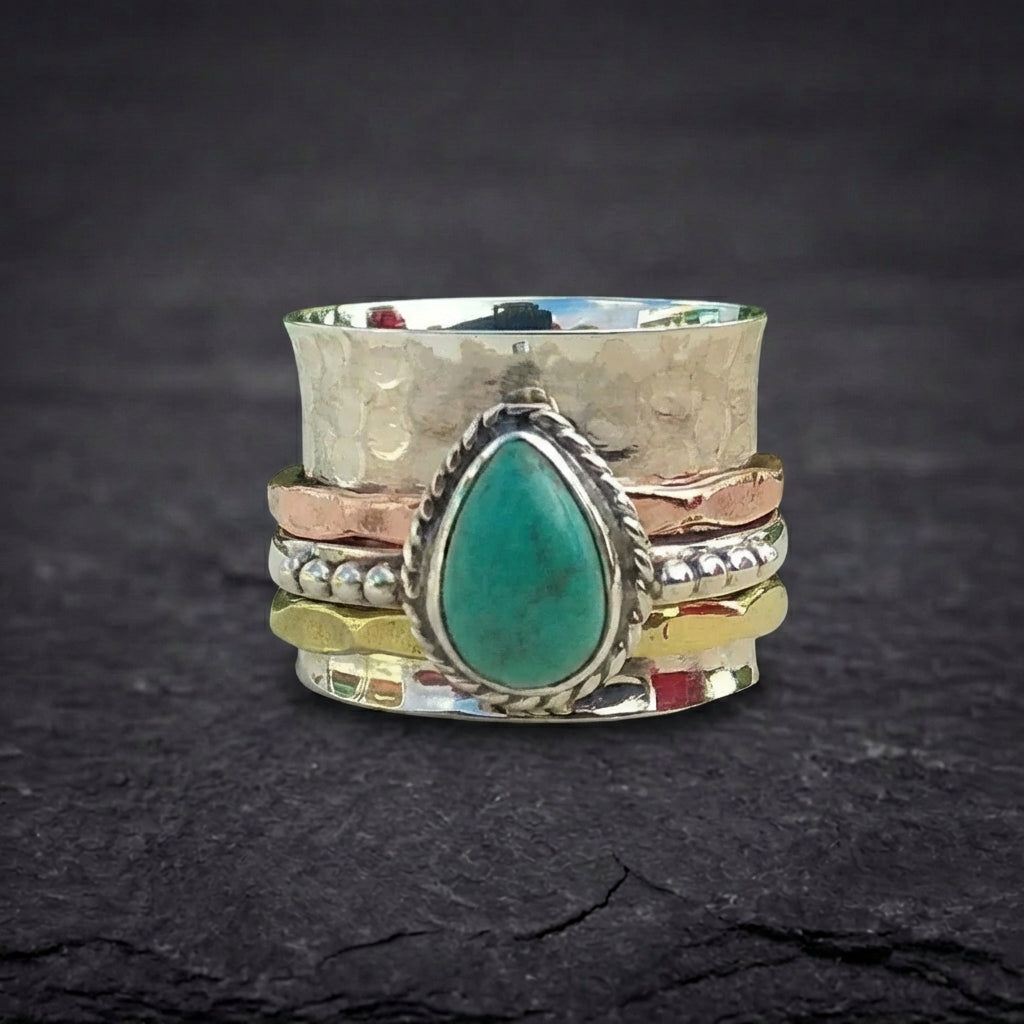 Bohemian Turquoise Teardrop Ring 35159520