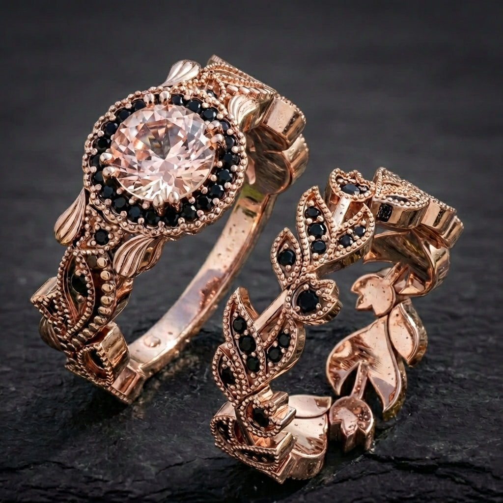 Vintage Rose Gold Ring Set 24489803