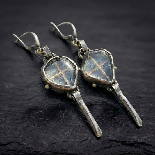 Vintage Silver Geometric Earrings 67066348