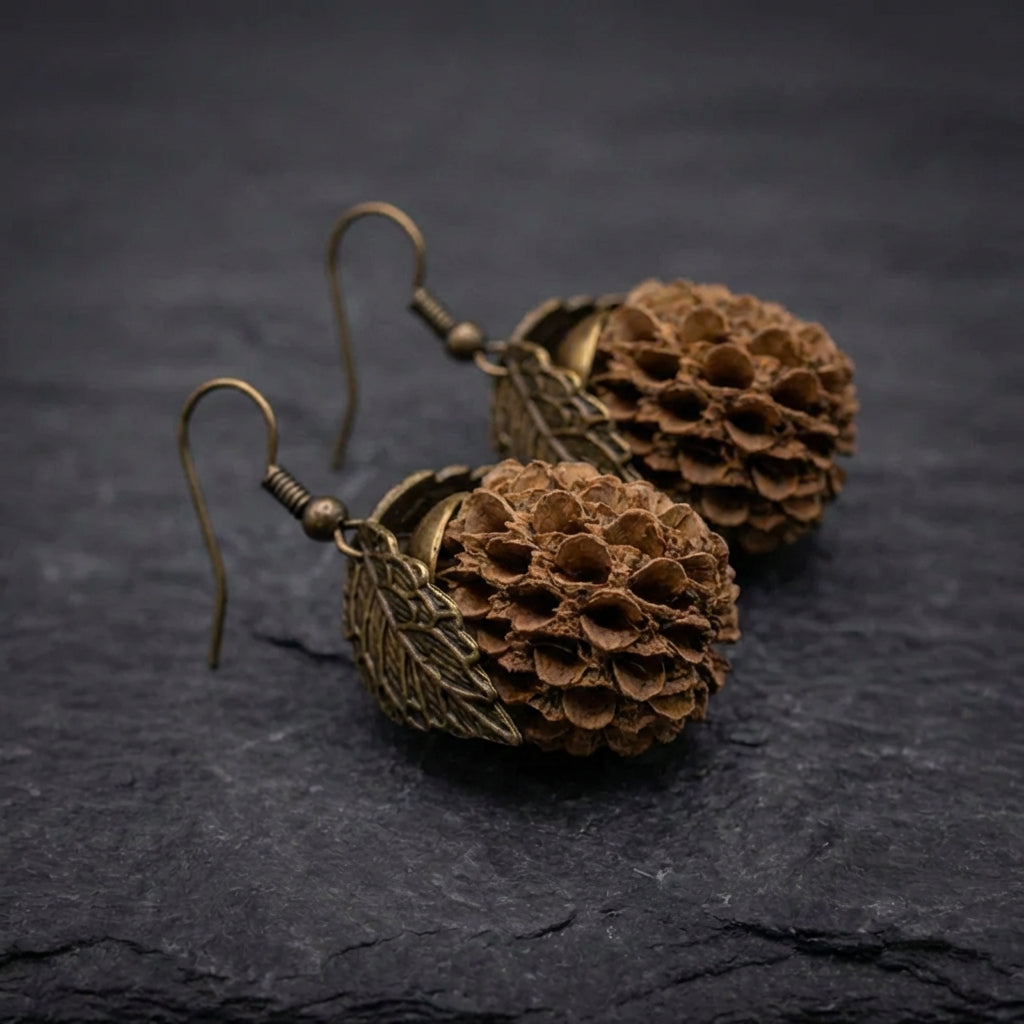 Vintage Pinecone Drop Earrings 13192040