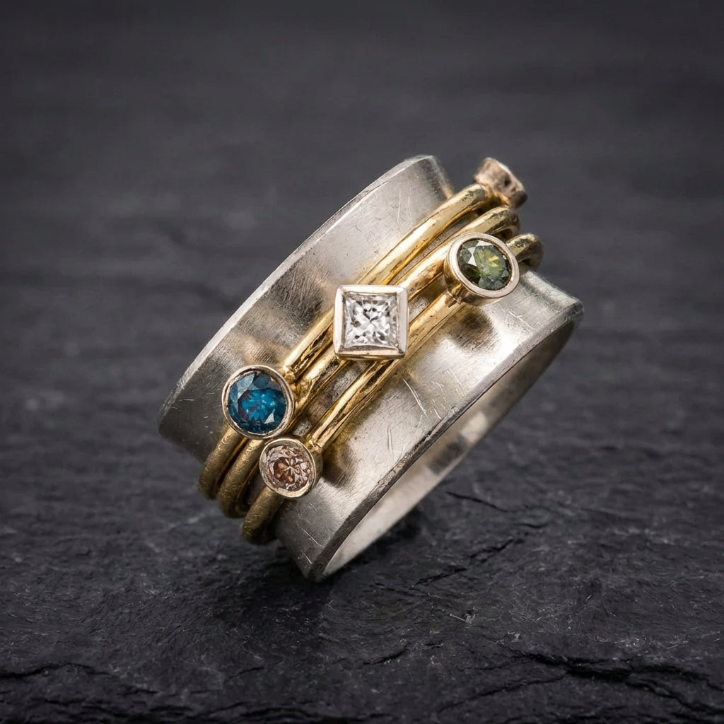 Statement Geometric Colorful Ring 67487605
