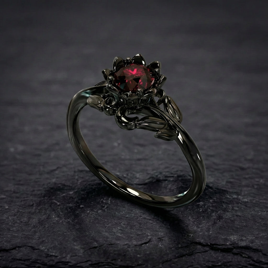 Statement Flower Ruby Ring 45773873
