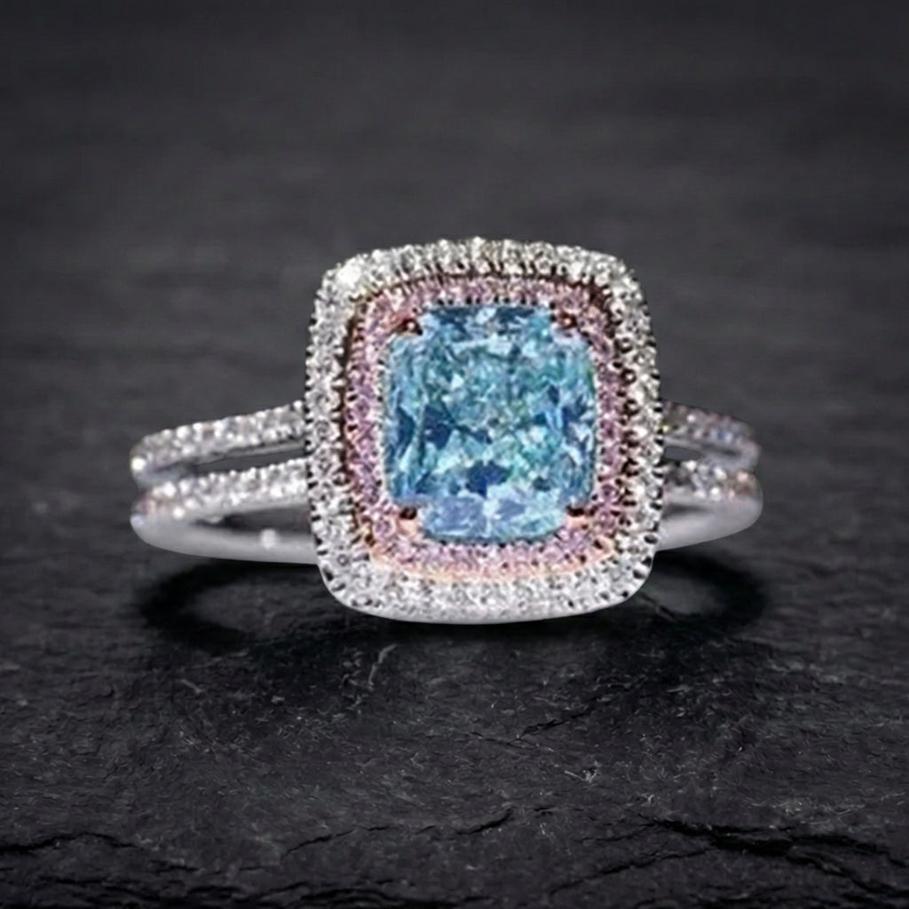 Romantic Cushion Blue Ring 87166281