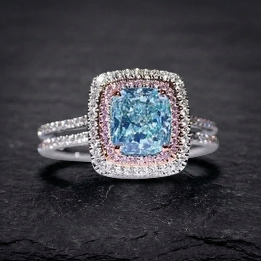Romantic Cushion Blue Ring 87166281