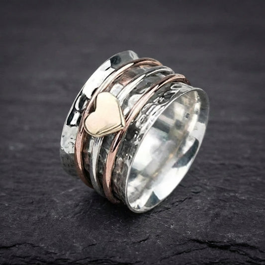 Elegant Spinner Heart Ring 83076908