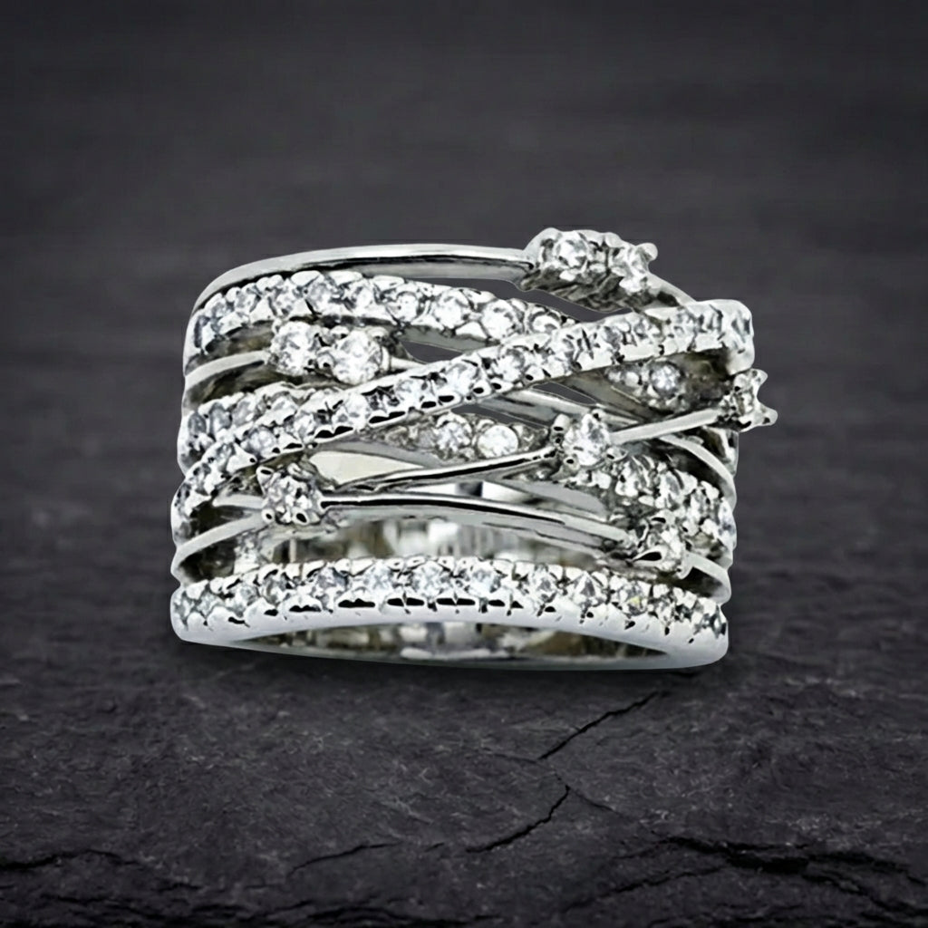 Elegant Crystal Statement Ring 88673544