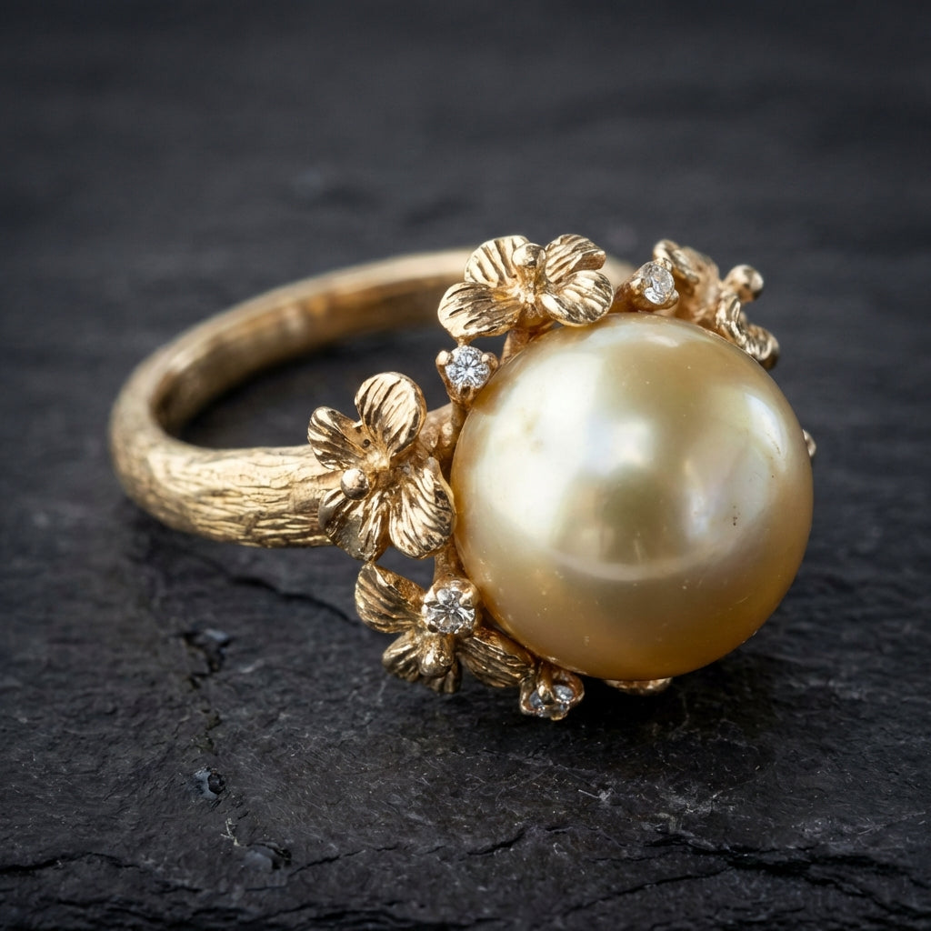 Elegant Pearl Flower Ring 76195675