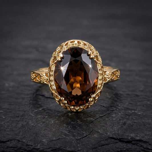 Elegant Garnet Cocktail Ring 01012270