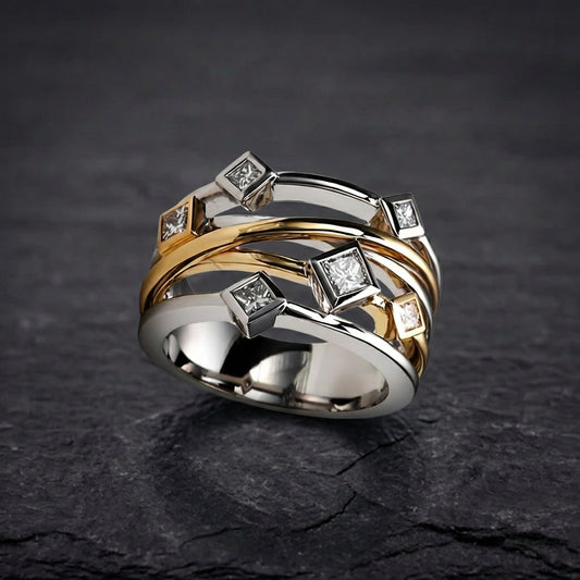 Elegant Geometric Diamond Ring 63745551