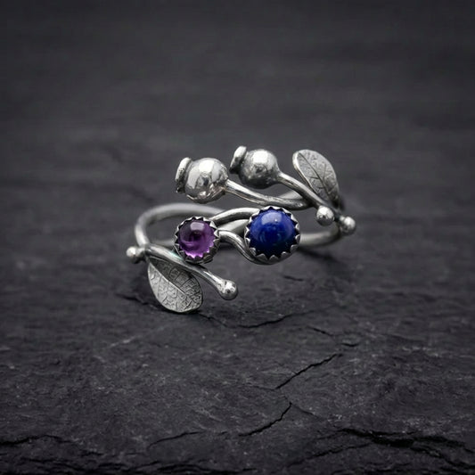 Elegant Silver Floral Ring 47645877