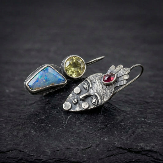 Vintage Tribal Face Earrings 32240626