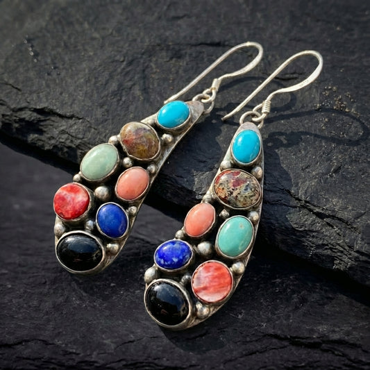 Vintage Stone Dangle Earrings 86071523