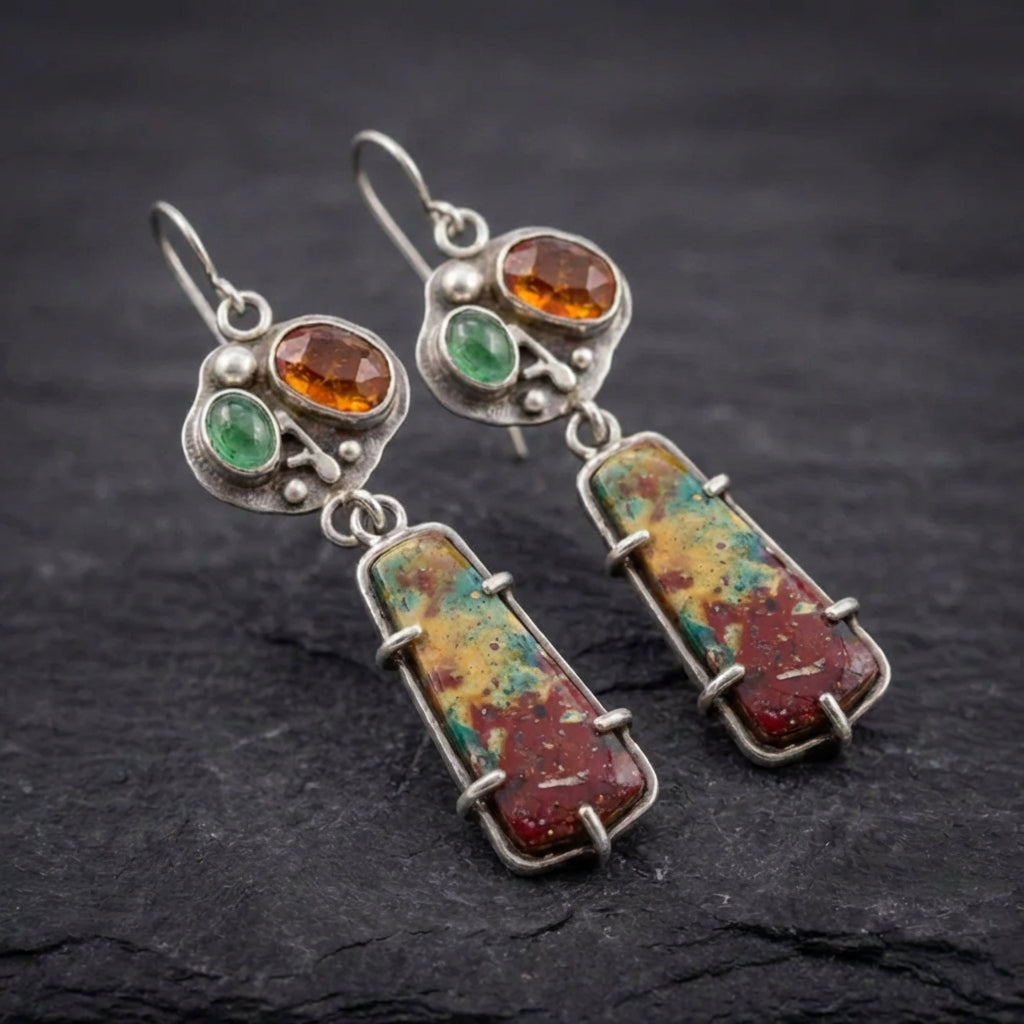 Vintage Stone Dangle Earrings 03912573