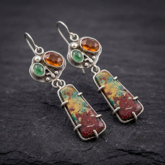 Vintage Stone Dangle Earrings 03912573