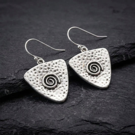 Vintage Spiral Triangle Earrings 68977711