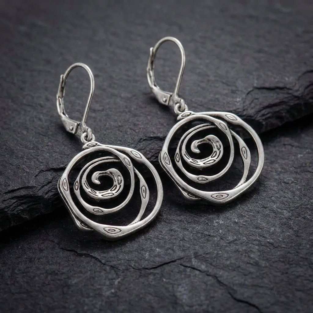 Vintage Spiral Dangle Earrings 55878887