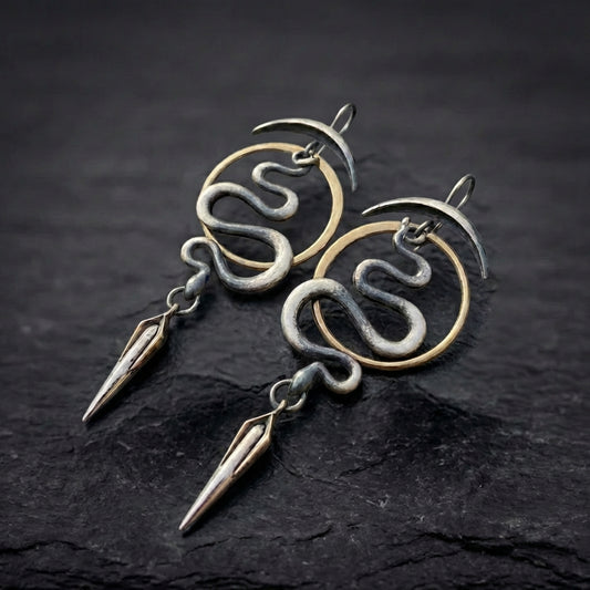 Vintage Snake Spiral Earrings 77632898