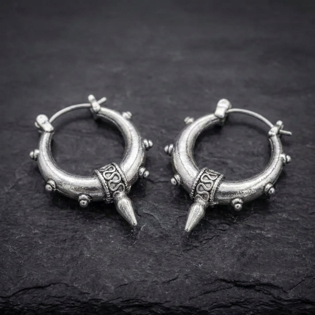 Vintage Silver Spike Earrings 55009554
