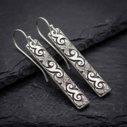 Vintage Silver Scroll Earrings 82227097