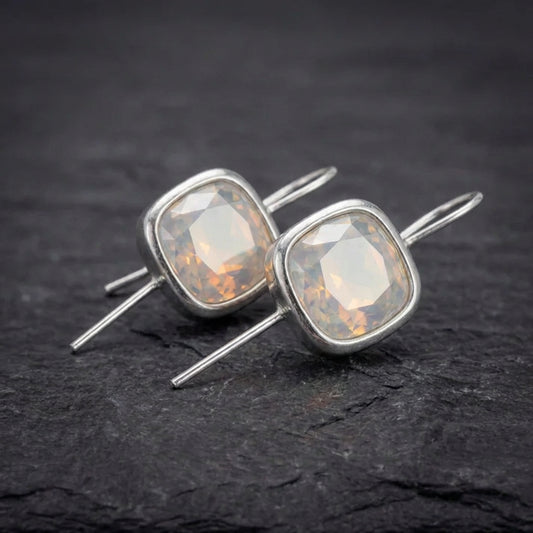 Vintage Crystal Square Earrings 02274146