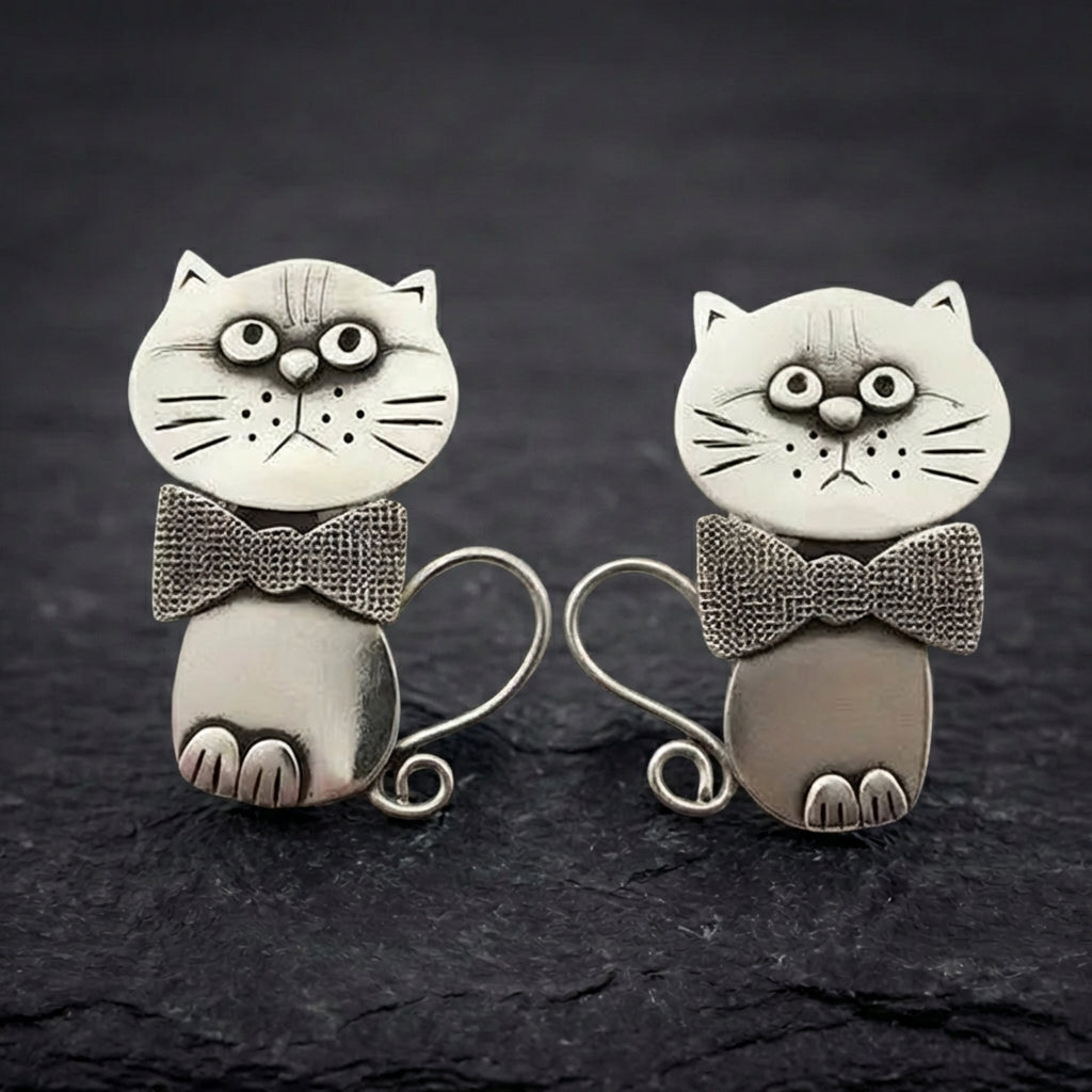 Vintage Cat Bow Earrings 59552076