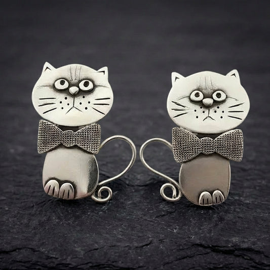 Vintage Cat Bow Earrings 59552076