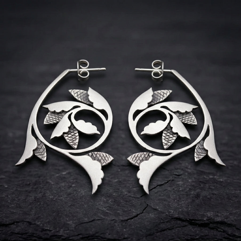 Elegant Flower Dangle Earrings 07888487