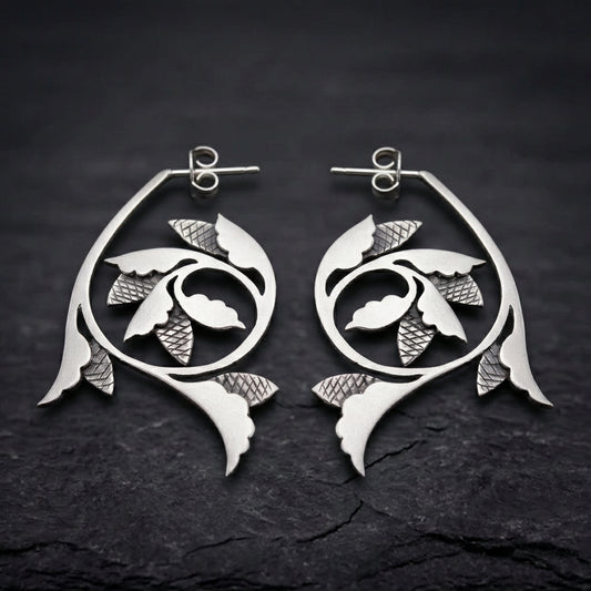 Elegant Flower Dangle Earrings 07888487