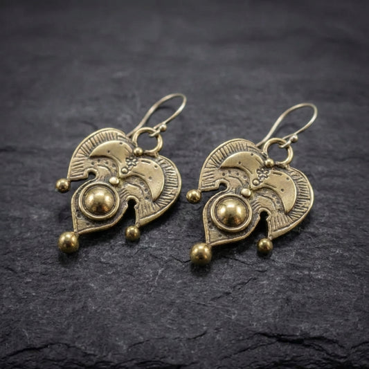 Vintage Ornate Heart Earrings 04411564