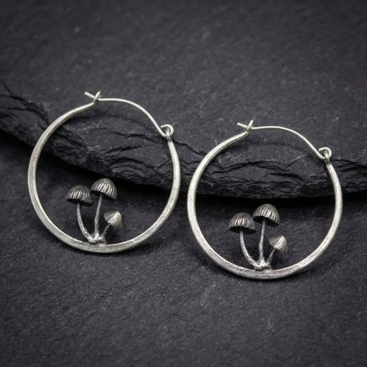 Vintage Mushroom Hoop Earrings 58842879