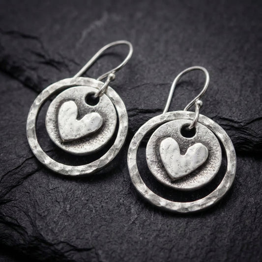 Vintage Heart Pendant Earrings 33354324