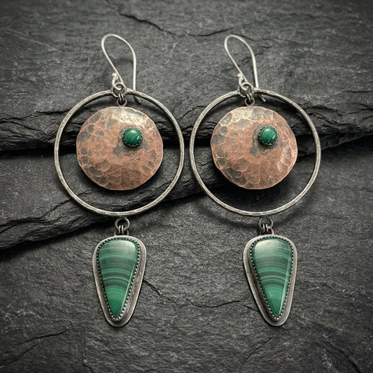 Vintage Green Stone Earrings 44087293