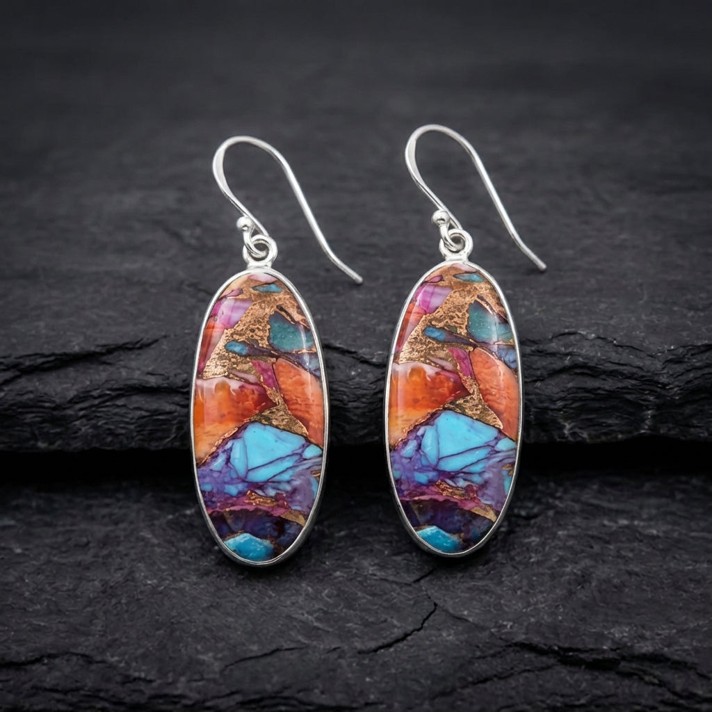 Bohemian Colorful Mosaic Earrings 03074632