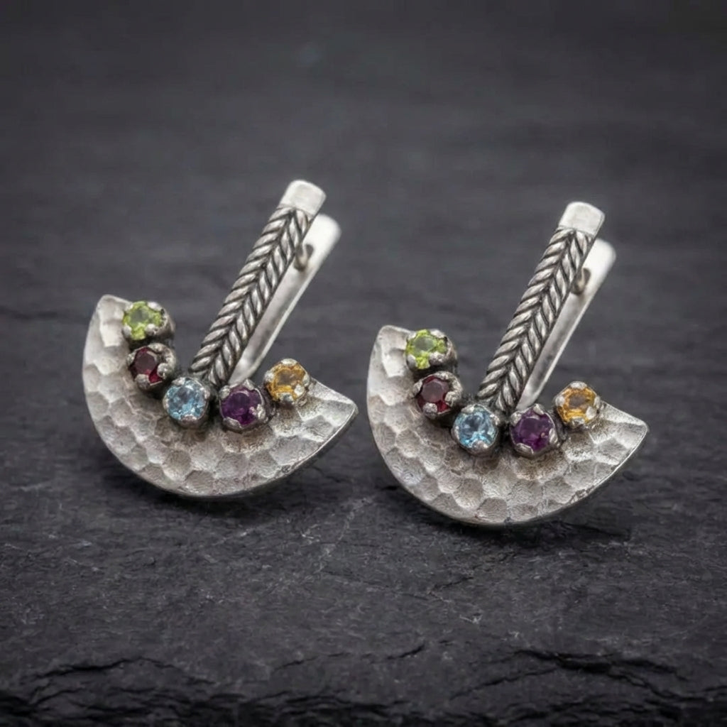 Vintage Gemstone Dangle Earrings 04113433