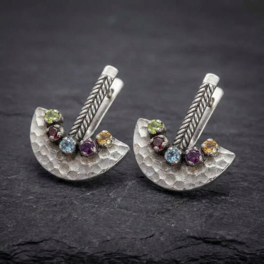 Vintage Gemstone Dangle Earrings 04113433