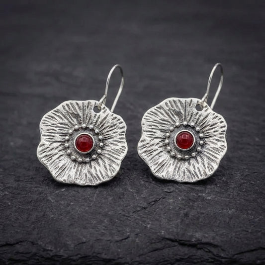 Vintage Flower Red Earrings 43370349