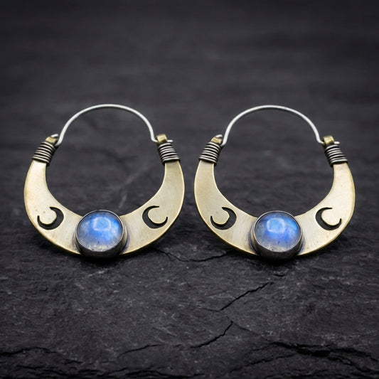 Bohemian Moon Stone Earrings 48020063