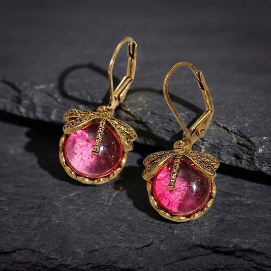 Vintage Dragonfly Tourmaline Earrings 27095551