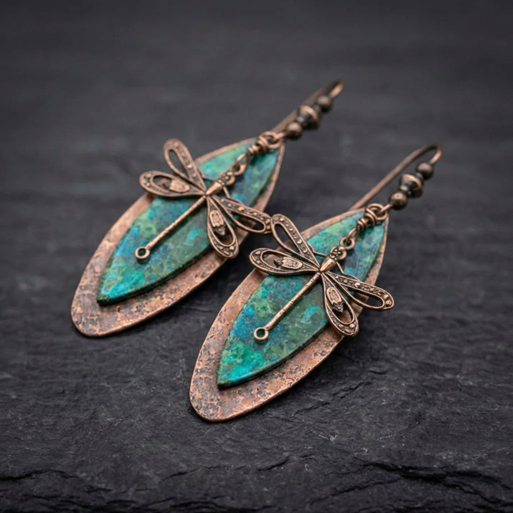 Vintage Dragonfly Stone Earrings 59048275
