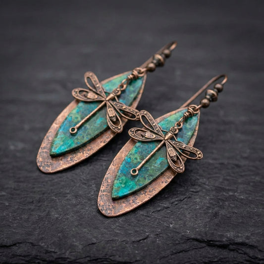 Vintage Dragonfly Stone Earrings 59048275