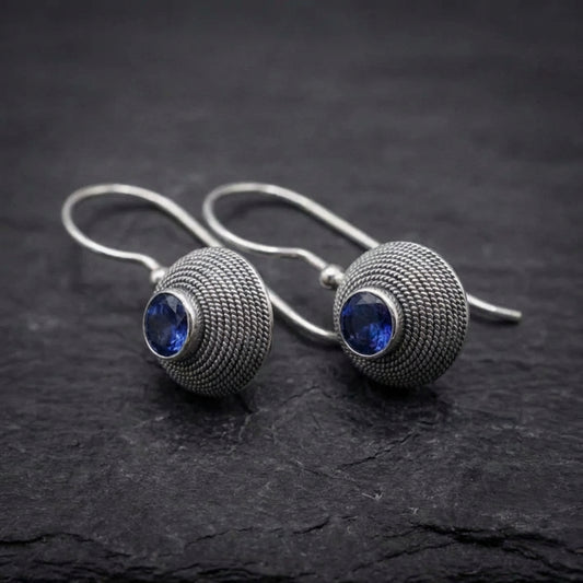 Vintage Blue Stone Earrings 12742773