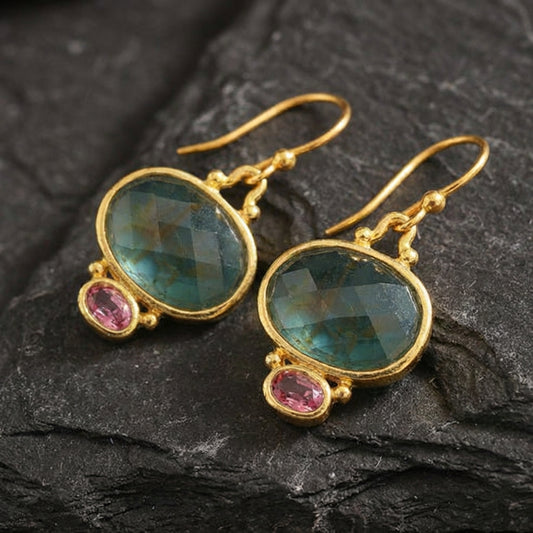 Elegant Gemstone Dangle Earrings 58687392