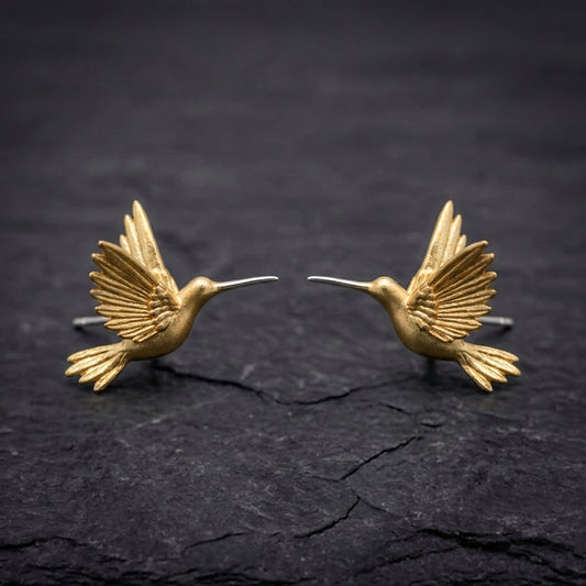 Elegant Gold Hummingbird Earrings 51734028